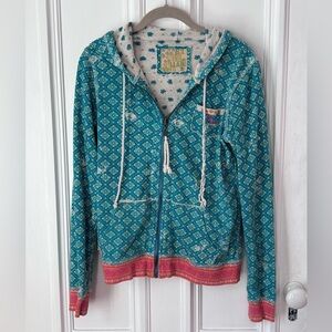 Women’s Vintage Billabong Y2K Kelsey Reversible Boho Floral Hoodie Medium